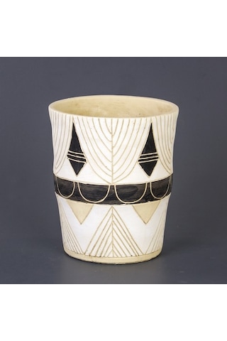 Euro Flora Yuvarlak Beton Saksı Beyaz 19X24.5 Cm (540879196)