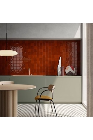 VitrA 10x10 Retromix Fon Lava Kırmızı Parlak Duvar Karosu K948425