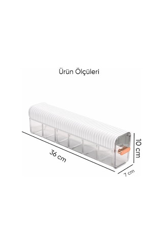 6 Bölmeli Sürgülü Çekmece İçi Organizer Plastik Çorap İç Çamaşır Dolap Düzenleyici beyaz