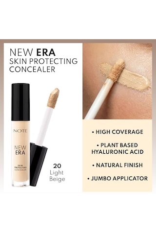 Note Cosmetics New Era Skin Protecting Concealer 20 Light Beige Göz Altı Kapatıcısı Yüksek Kapatma Gücü Hiyalüronik Asit Parlak Doğal Kaplama Uzun Ömürlü 00