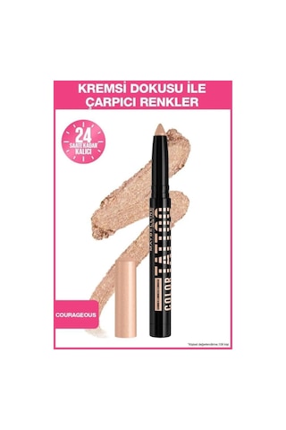 Maybelline New York Lash Sensational Sky High Cosmic Black Maskara + Color Tattoo Eye Stix Göz Farı Kaş Kalemi Courageous