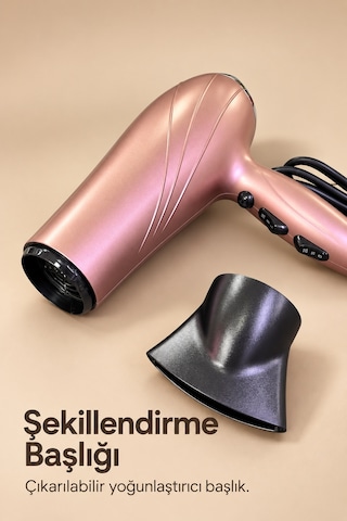 Üç Kademeli Sıcaklık Ayarlı Saç Kurutma Makinesi Aklby-bsva58