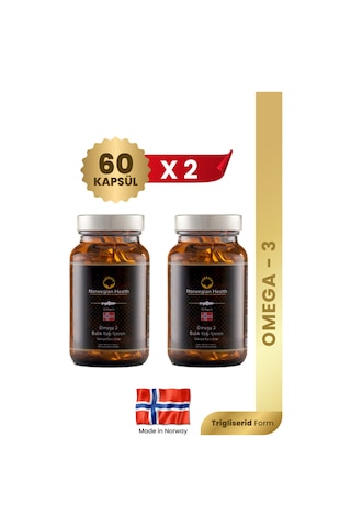 Norwegian Health Omega 3 1000 MG Somon&Morina Balık Yağı 2 x 60 Kapsül