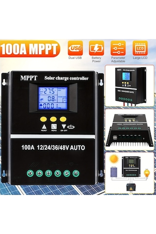 1 Paket 60a Mppt Solar Şarj Regülatörü Siyah