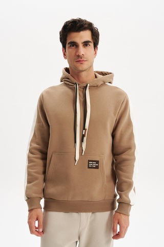AR-MA Arma Erkek Kapüşonlu Sweatshirt Regular Fit, 3 İplik Şardonlu, Kanguru Cepli, Basic Örme K30254629002 Gri