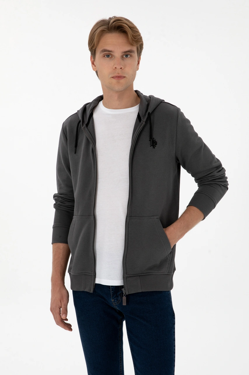 U.S. Polo Assn. Erkek Gri Örme Hırka 50313748-VR024