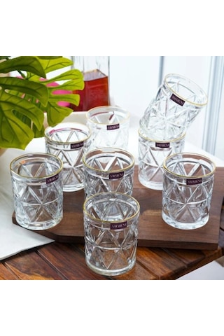 6'lı Kristal Meşrubat Bardağı 300 Ml Çok Renkli