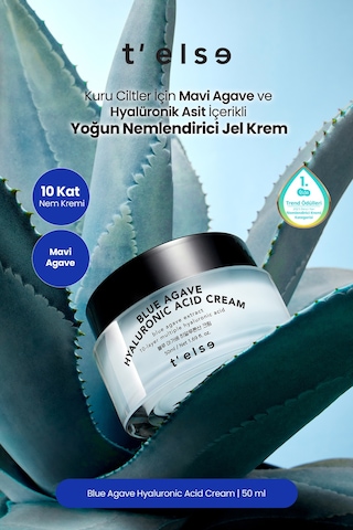 Hyalüronik Asit İçerikli Yoğun Nemlendirici Jel Krem T Else Blue Agave Hyaluronic Acid Cream
