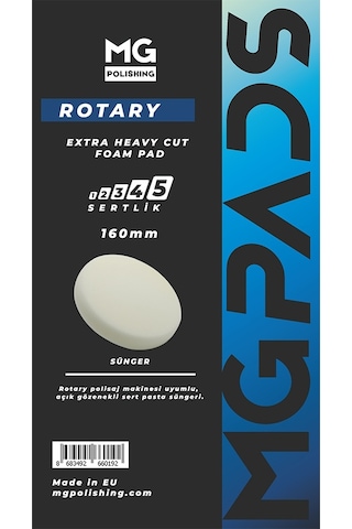 Mg Pads Rotary Extra Ağır Kalın Kesim Pasta Süngeri Beyaz - 160
