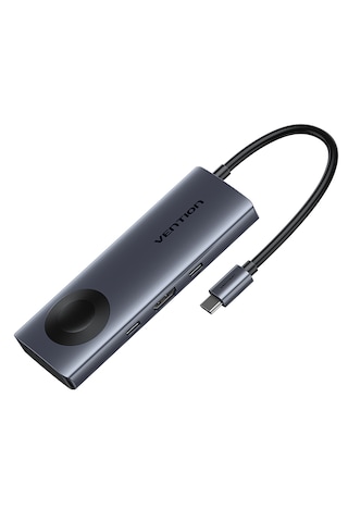 Vention Kablosuz Şarjlı 6'sı 1 Arada Alüminyum Alaşımlı Type-c Hub Çoklayıcı - 4k Hdmı 2xusb 3,0 Usb 3,2 Gen 1 Type-c Pd Gri 0,11m