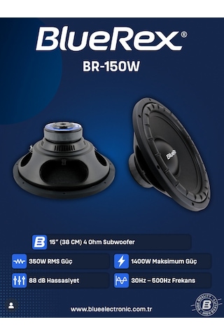 Bluerex Br-150w-1400w Max-350w Rms-kaliteli-profesyonel 38 Cm Kabinli Woofer