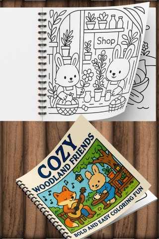 Cozy Woodland Friends Bold And Easy 20x20 Cm Büyük Boyama Kitabı, Çocuklar Ve Yetişkinlere