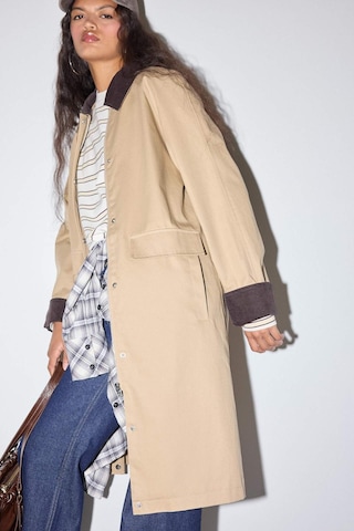 Defacto Regular Fit Kontrast Yaka Cepli Çıtçıtlı Pamuklu Trençkot E8594ax25aubg501 Bej