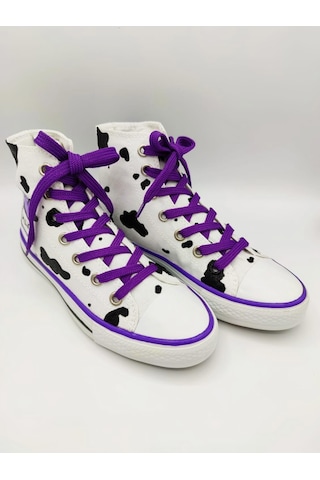 El Boyaması Milk Convers Modeli Sneaker Günlük Spor Ayakkabı (518920489) Beyaz