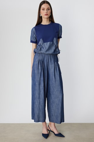On Kadın Pileli Geniş Paça Pantolon 74120 Indigo