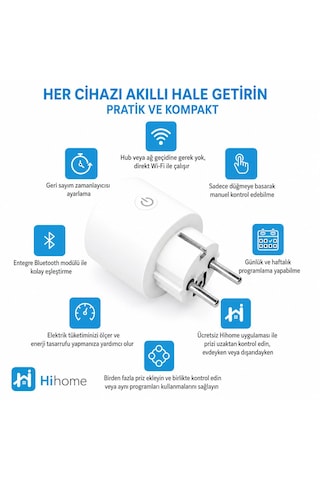 Akıllı Priz Smart Plug Wi-fi Uzaktan Kontrol 16A