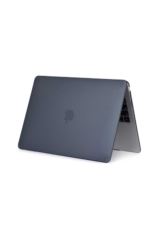 Apple Uyumlu MacBook Air 13.6inç 2022 M2 A2681 Kılıf Kristal Ön Arka Şeffaf Kapak Siyah