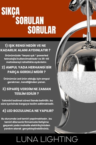 Zümrüt Model Salon Yatak Yemek Odası Mutfak Krom Kaplama Modern Led Avize 3 1 Krom Ledli Avize Krom