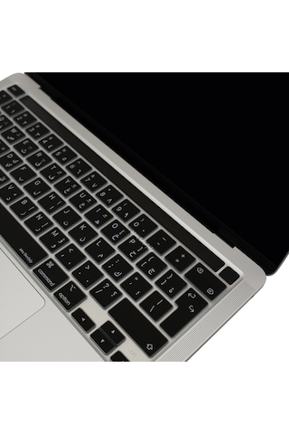 Arapça Klavye Apple Uyumlu MacBook Pro Kılıf M1-m2, 13inç Touchbarlı A2338 A2289 A2251 A2141 Uk Enter İle Siyah