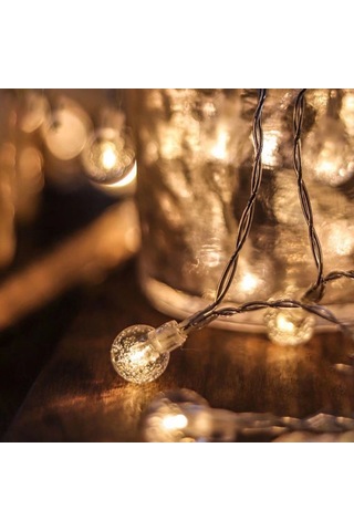 Tenfowee 5m 50 Led Kabarcık Toplu Işık Zinciri, 3xaa Pil Sağlanmaz , Sürekli Aydınlatma & Parıltı Modları, Ip44 Su Geçirmez, Çok Renkli Çok Renkli