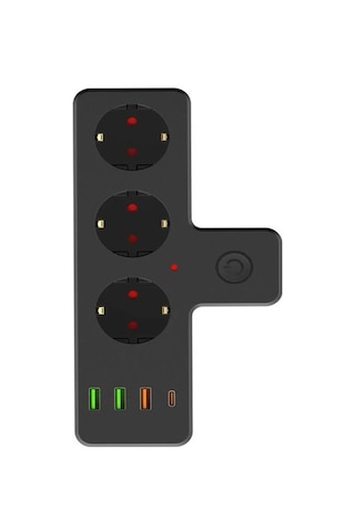 Ftro12 Kablosuz Termal Akım Korumalı 3'lü Priz 3'usb 1'type-c 20w