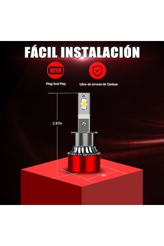 Geeksen H1 Tipi Kırmızı Led Araç Farı - Ultra Parlak, Kesin Işık Deseni Ve Uzun Ömürlü Sürücü Güvenliği Artırıcı