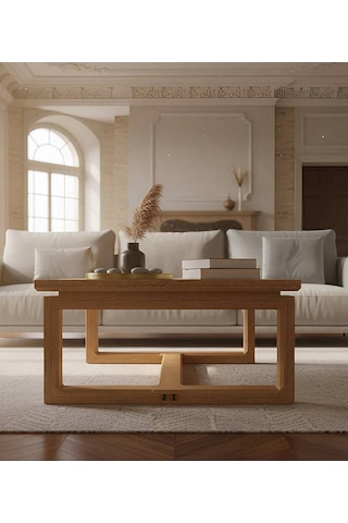 Ginza Orta Sehpa Masif Ağaç 120 X 80 Meşe