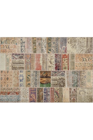 Sınırları Zorlayan El Yapımı Patchwork Halı 160x230 Cm - 6312
