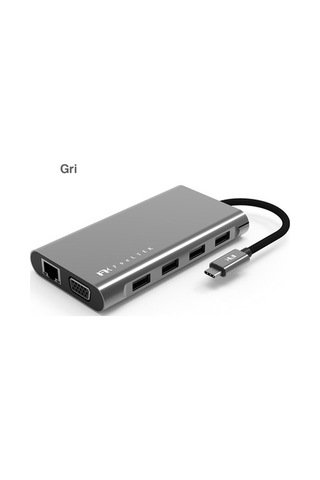 Mcstorey Type-C Vga Hdmı Ethernet Dönüştürücü 2Xhdmı 4K Hd Mfı-Gri