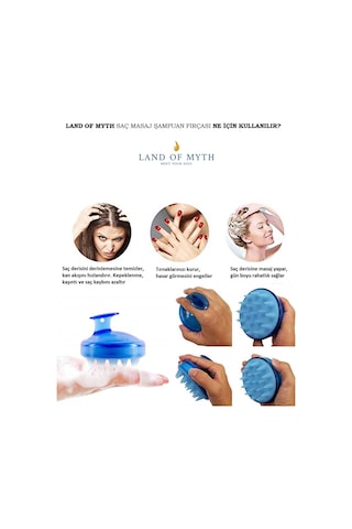 Land Of Myth LOM1033 Yumuşak Dişli Saç Derisi Masaj Şampuan Fırçası Mavi