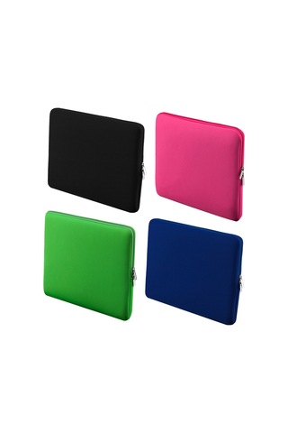 Aubyhe 15"-15.6" Dizüstü Bilgisayar & Ultrabook Kılıfı - Pembe, Kabarcık Yastıklı Koruma, Hızlı Fermuar Açılışlı Zarf Desenli Pembe