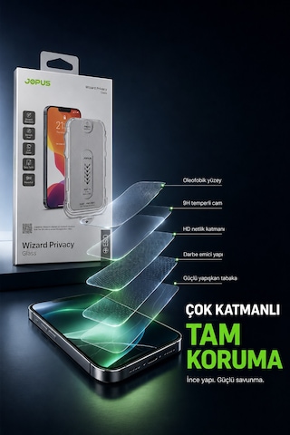 Temperli Cam Hayalet Ekran Koruyucu Tam Kaplayan Kolay Uygulama Aparatlı Seti Kiti Kırılmaz - 13 / 13 Pro / 14 / 16e / 17e