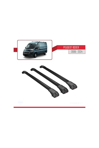 Peugeot Boxer 2006 Ve Sonrası İle Uyumlu Ace-1 Ara Atkı Tavan Barı Siyah 3 Adet Bar