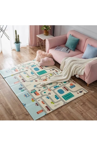 Delt Katlanabilir Çocuk Bebek Oyun Matı Oyun Aktivite Halısı - 150x200x1 Cm Taşıma Çantalı