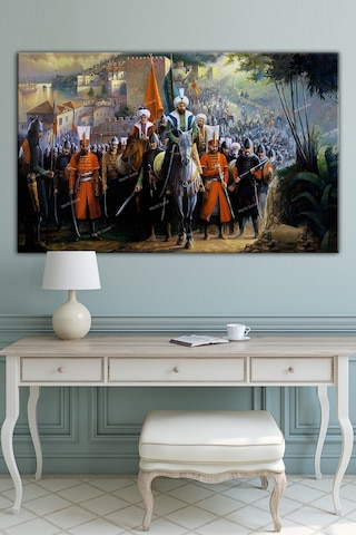 Istanbulun Fethi Fatih Sultan Mehmet Şehre Giriş Kanvas Tablo