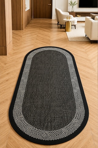Connexion Oval Makinede Yıkanabilir Kaymaz Taban Leke Tutmaz Dijital Salon Halısı Mutfak Halısı Ve Yolluk Çok Renkli