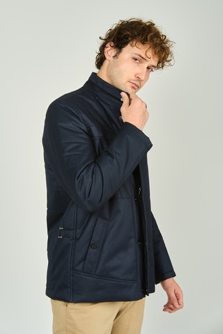 Lucas Erkek Hakim Yaka Fermuar Ve Çıtçıt Kapamalı Kaban 4784 Lacivert Lacivert