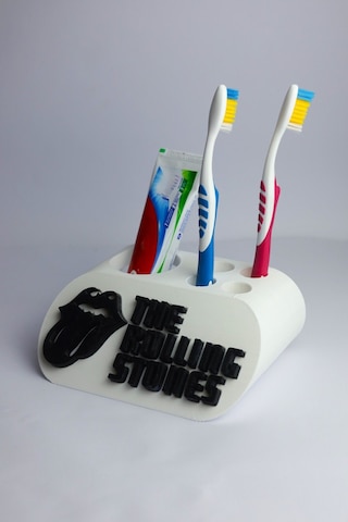 The Rolling Stones - Dekoratif Diş Fırçalık Beyaz