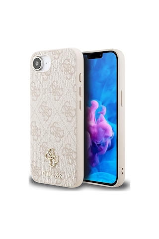 Apple iPhone 16e Uyumlu Kılıf Guess Lisanslı M-safe Şarj Özellikli Small 4g Classic Kapak Pembe