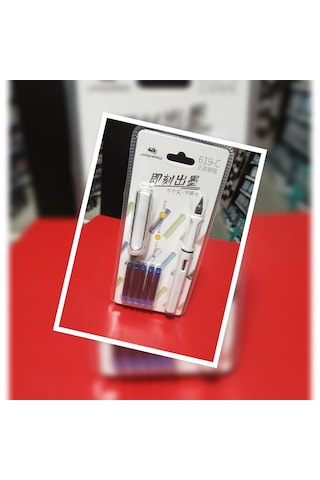 Dolma Kalem Seti Opak Beyaz Gövde F Uç 0,60mm Kalem+5 Kartuş