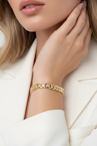 Eva Takı Store 14k Bakla Tank Geometrik Saat Kordon Model Bileklik Altın