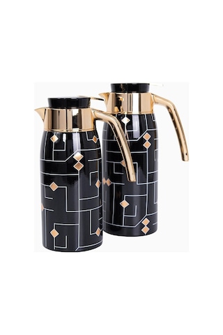 Roomours Koofi Coffee-tea Bundle Set 23 Parça Porselen Kahve Çay Takımı-çift Katmanlı Termos 0 - Siyah