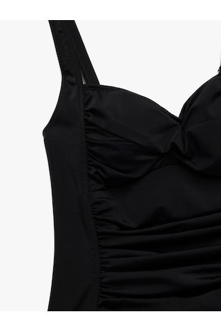 Koton Korse Detaylı Drape Detaylı Askılı Bikini Tankini Üst Siyah 5sak10189mm Siyah