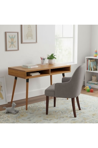 Mobenta Slot Desk Masif Çalışma & Laptop Masası, 2 Gözlü Depolama - 120 Cm, Tk Ahşap