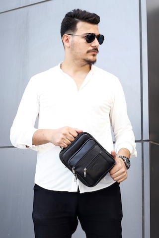 Hakiki Deri Çelik Kasalı El Ve Omuz Çanta Ve Mekanizmalı Cüzdan