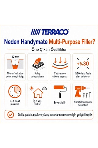 Terraco Handymate Çok Amaçlı Tamir Dolgu Macunu - 1 Lt