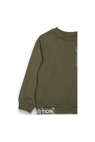 Erkek Çocuk Kalın Baskılı-cepli Sweatshirt Yeşil