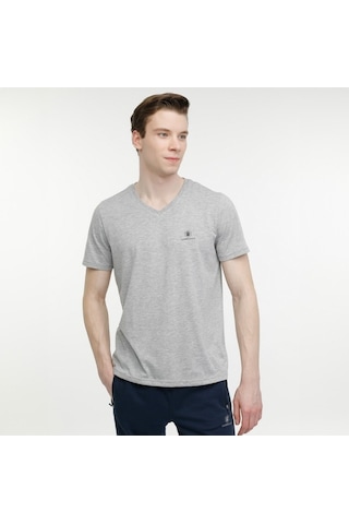 Lumberjack Bsc V Nk Tişört 4fx Gri Erkek Kısa Kol T-shirt M-ct106 001