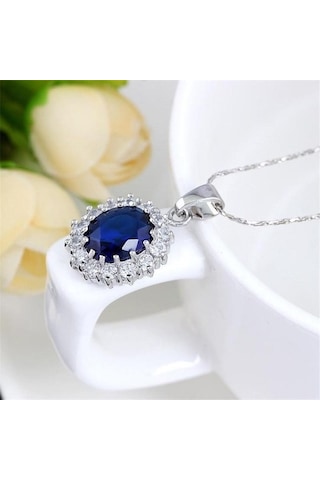 Taşlı Gümüş Kaplama Takı Seti