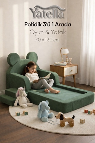Yatella Pofidik 3'ü 1arada Oyun & Yatak 70 X 130 CM Mavi